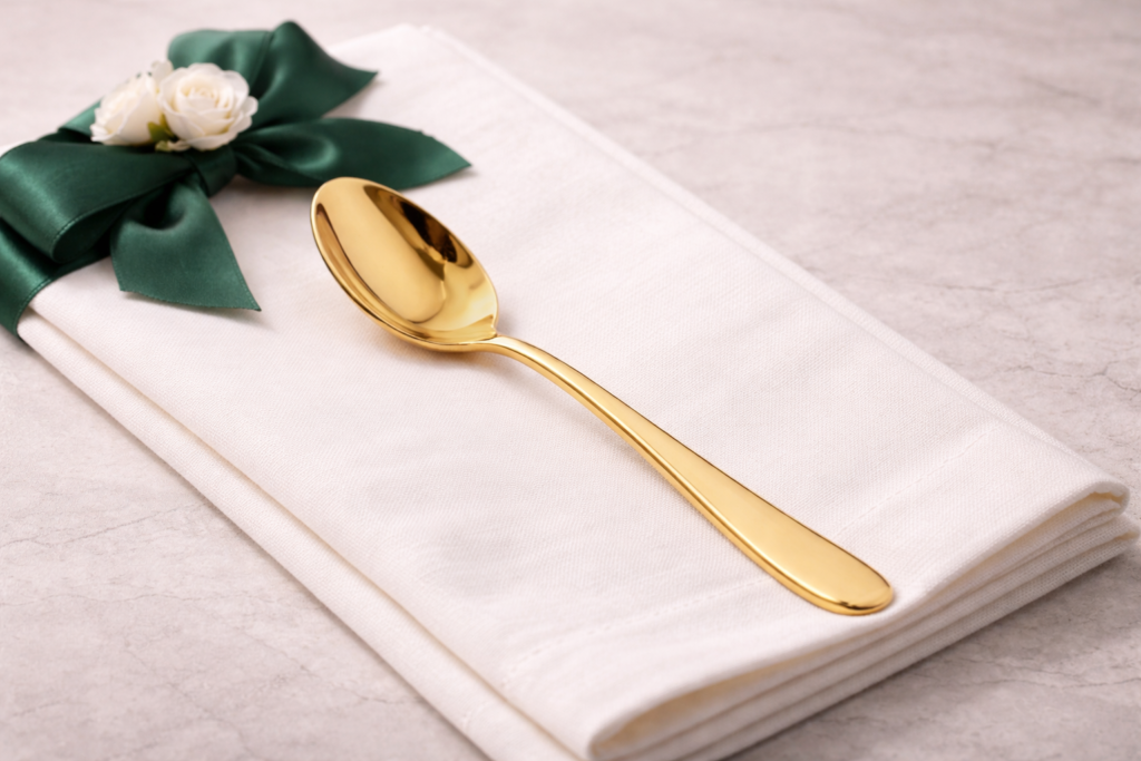 cuillère à soupe dorée