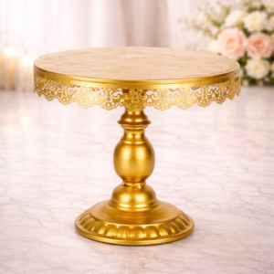 Support à Gâteau Dentelle Doré