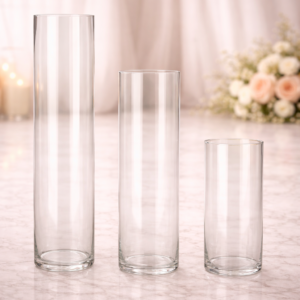 Set de Vases Cylindriques en Verre – 3 Taille